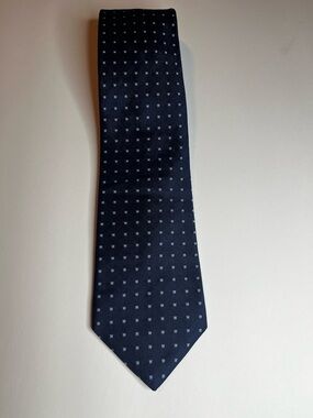 Brooks Brothers Navy Tie with Light Blue Micro-Dot Pattern
